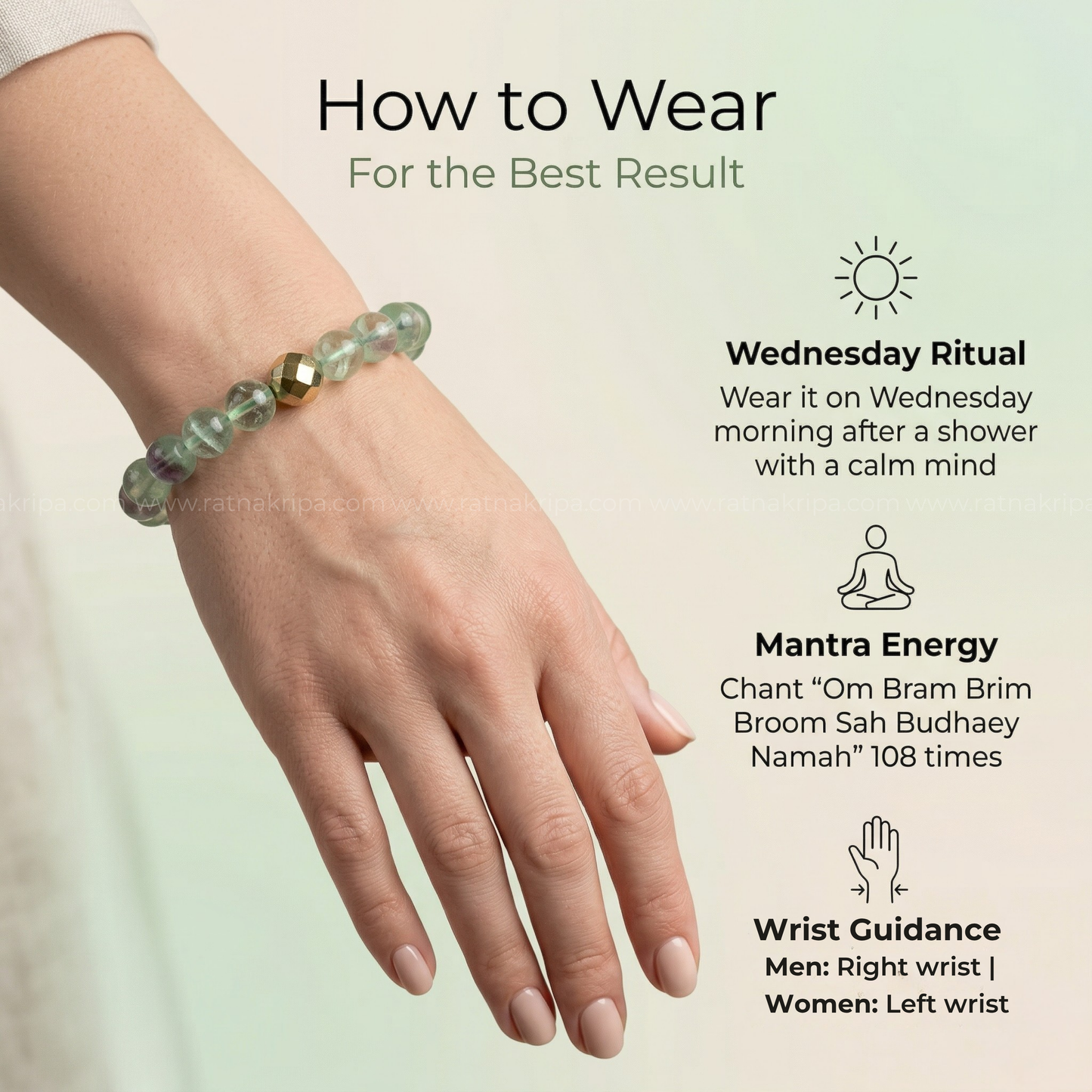 Green Flourite Bracelet - For Concentration and Clarity