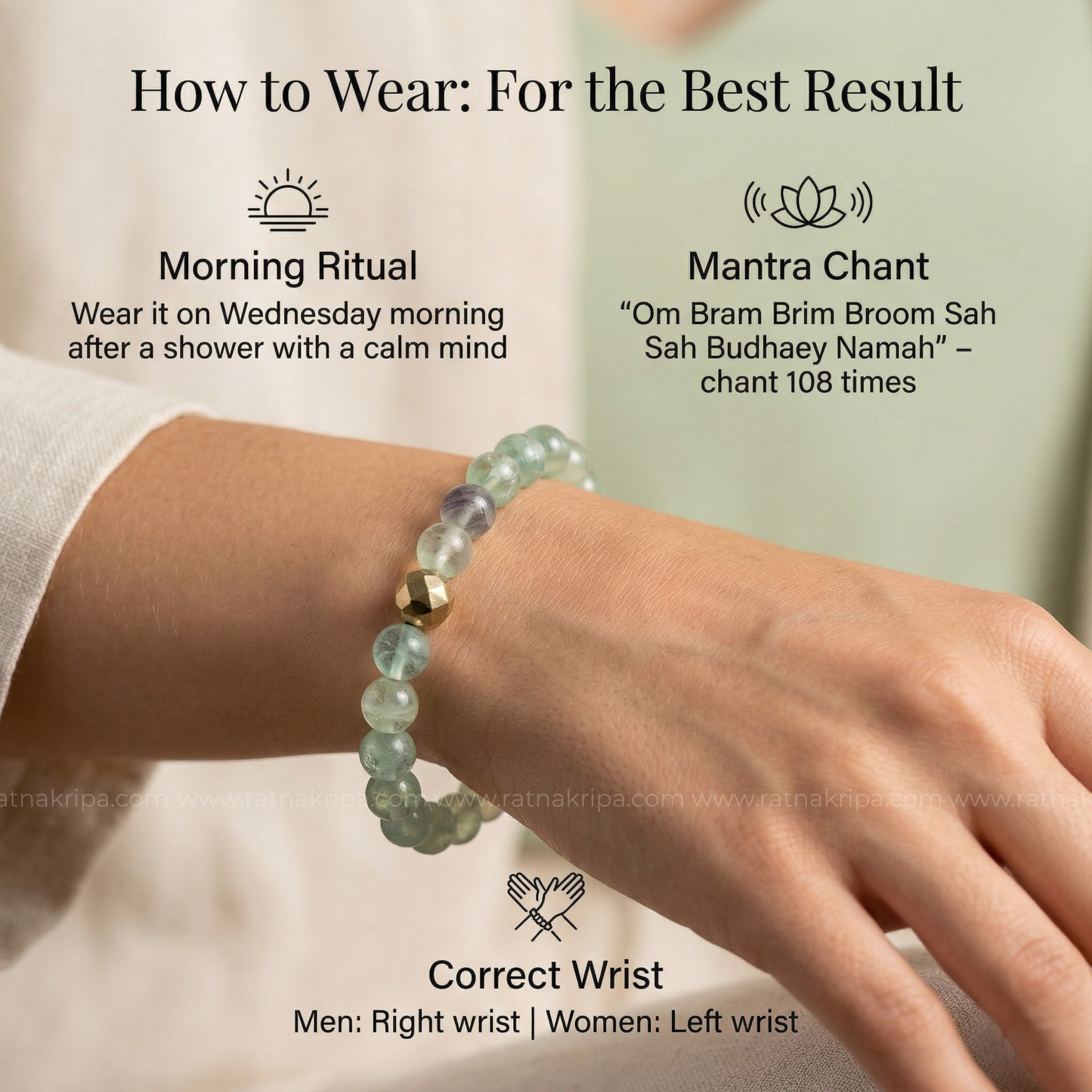 Green Flourite Bracelet - For Concentration and Clarity
