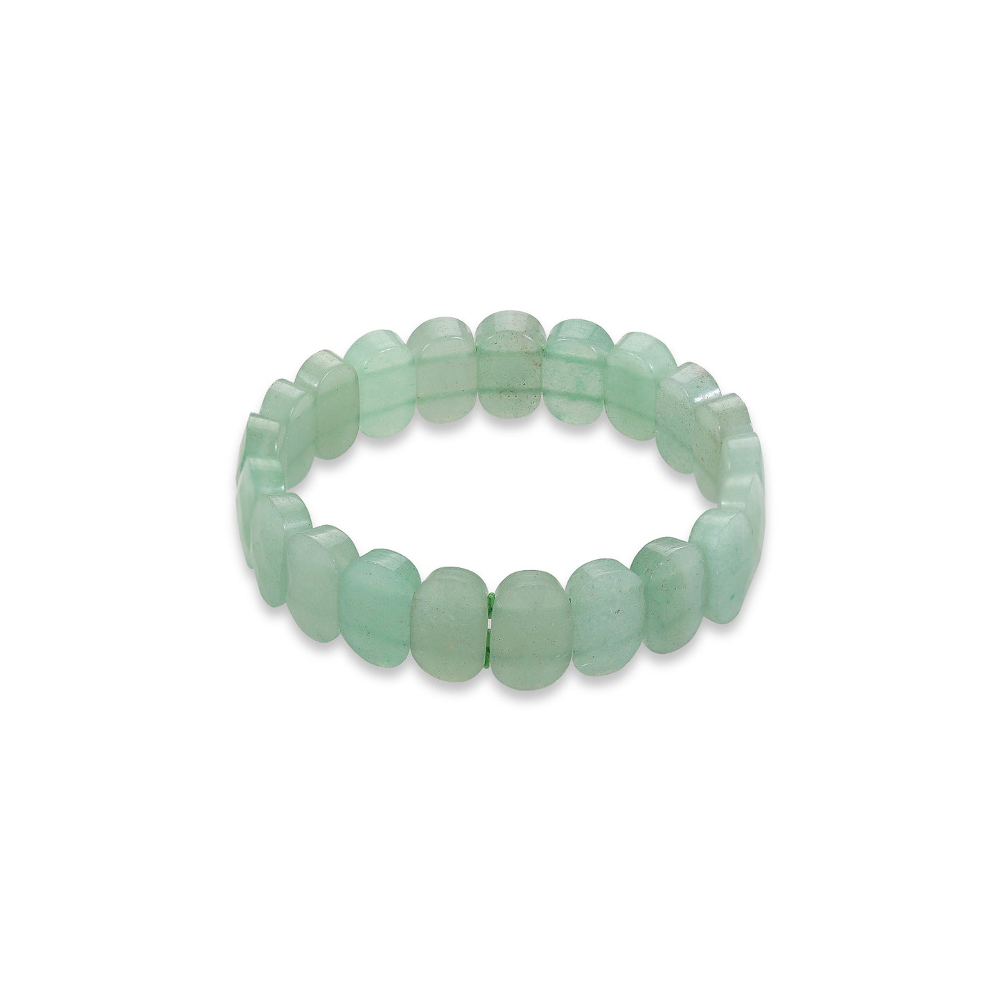 Green Aventurine Faceted Elastic Bracelet -  Stone of Luck