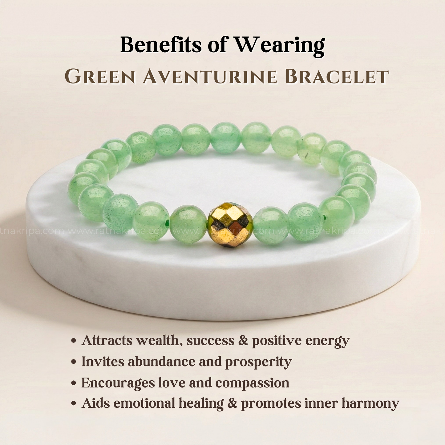 Green Aventurine Bracelet - Attracts Opportunity