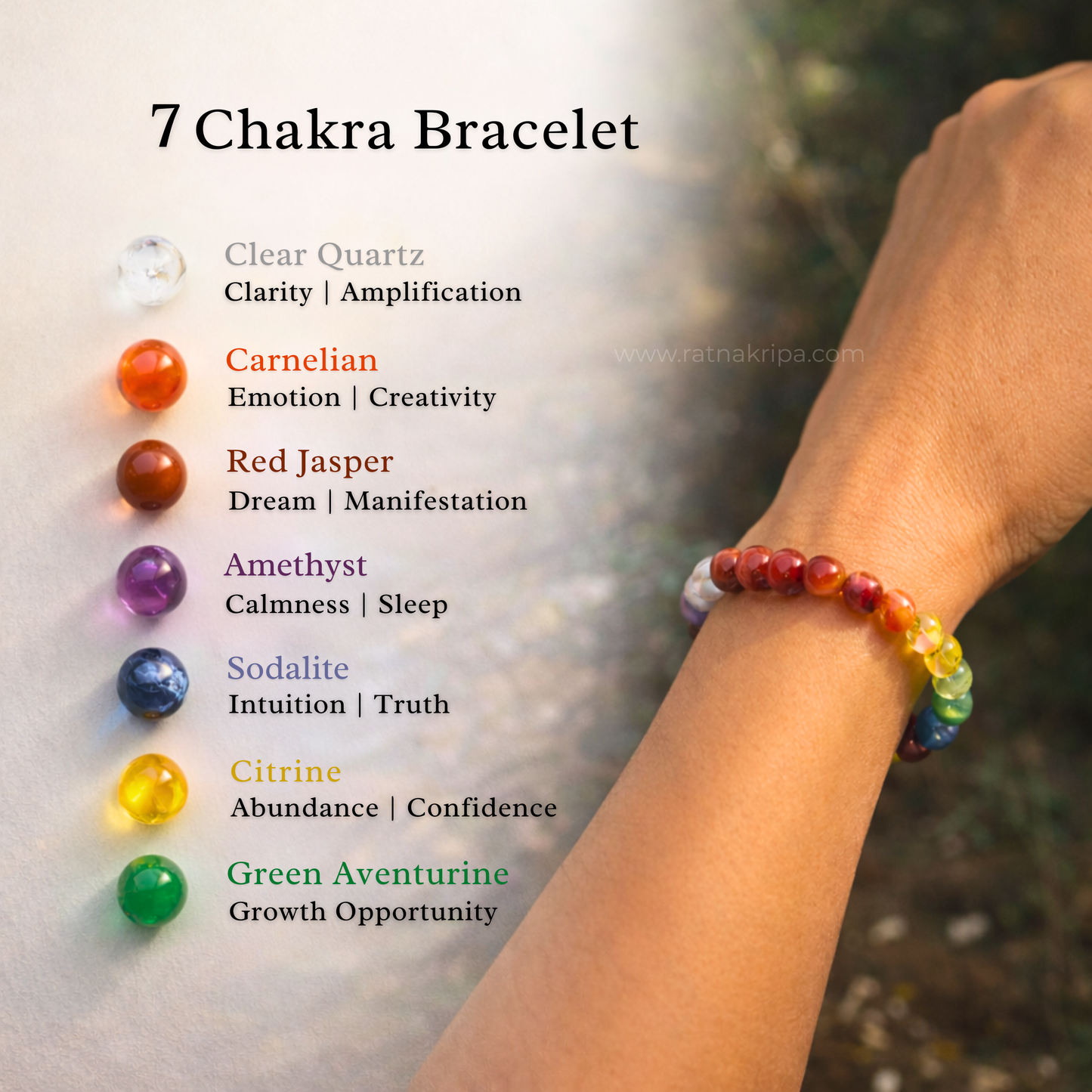 Seven Chakra Bracelet - Balance, Healing & Strength