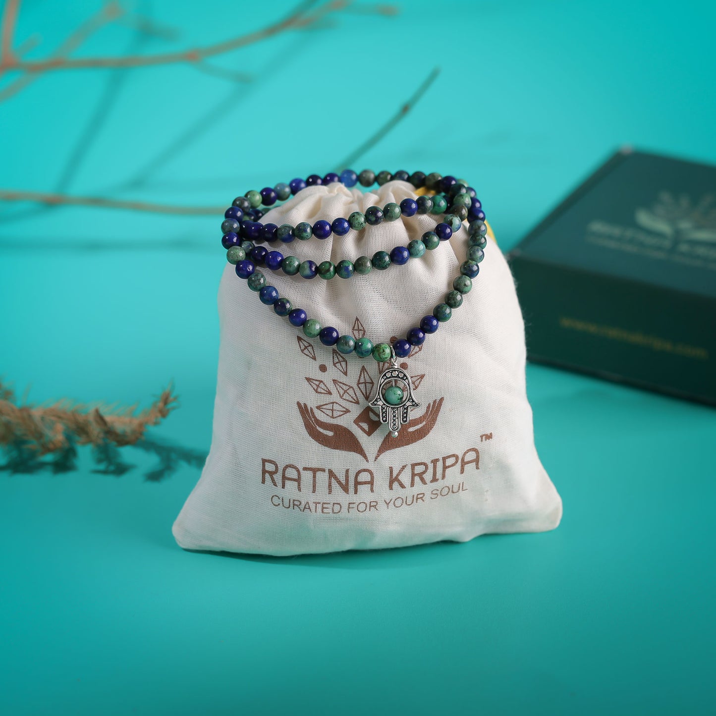 Chrysocolla 108 Beads Mala - Stone for Cleansing
