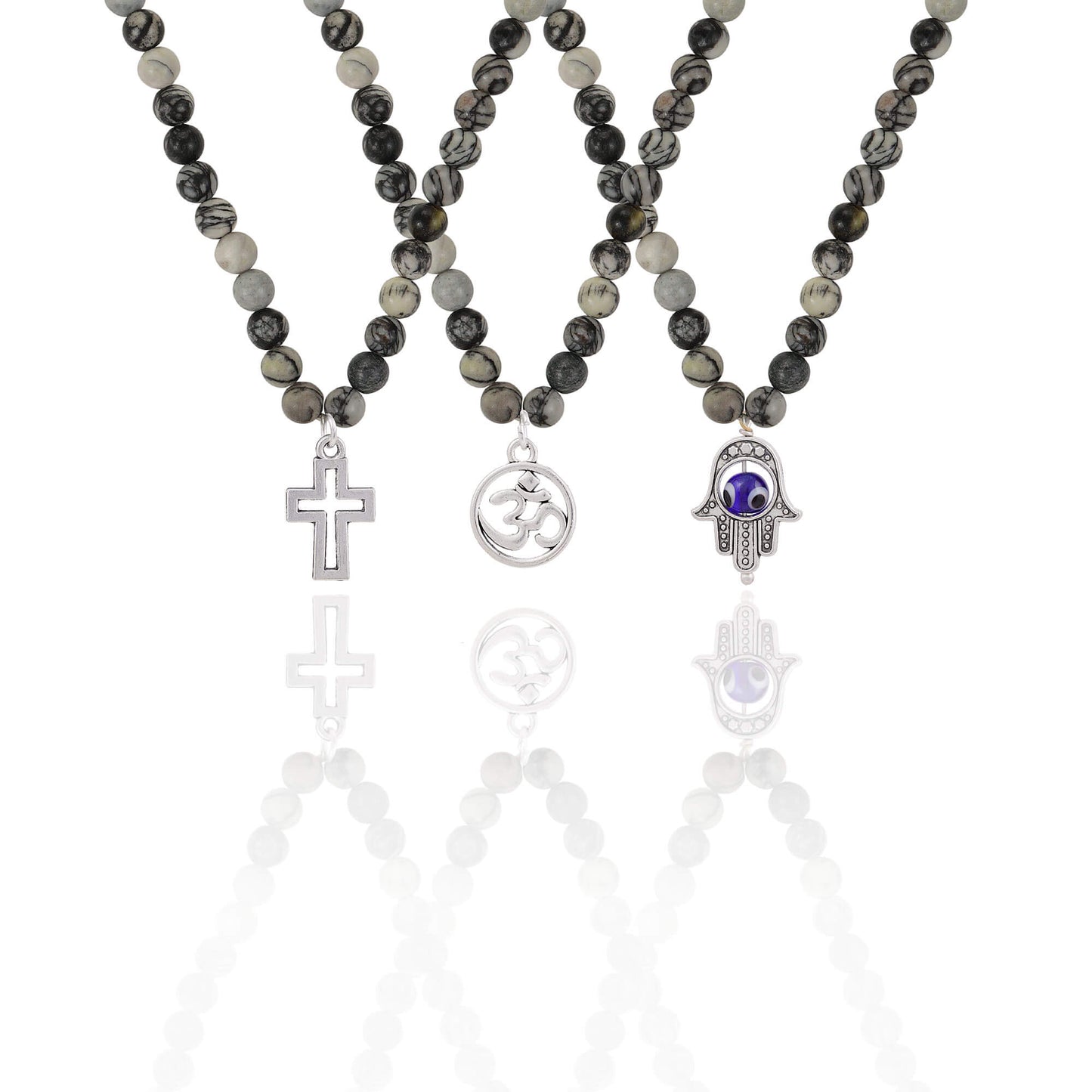 Black Web Jasper 108 Beads Mala - Stone for Detox