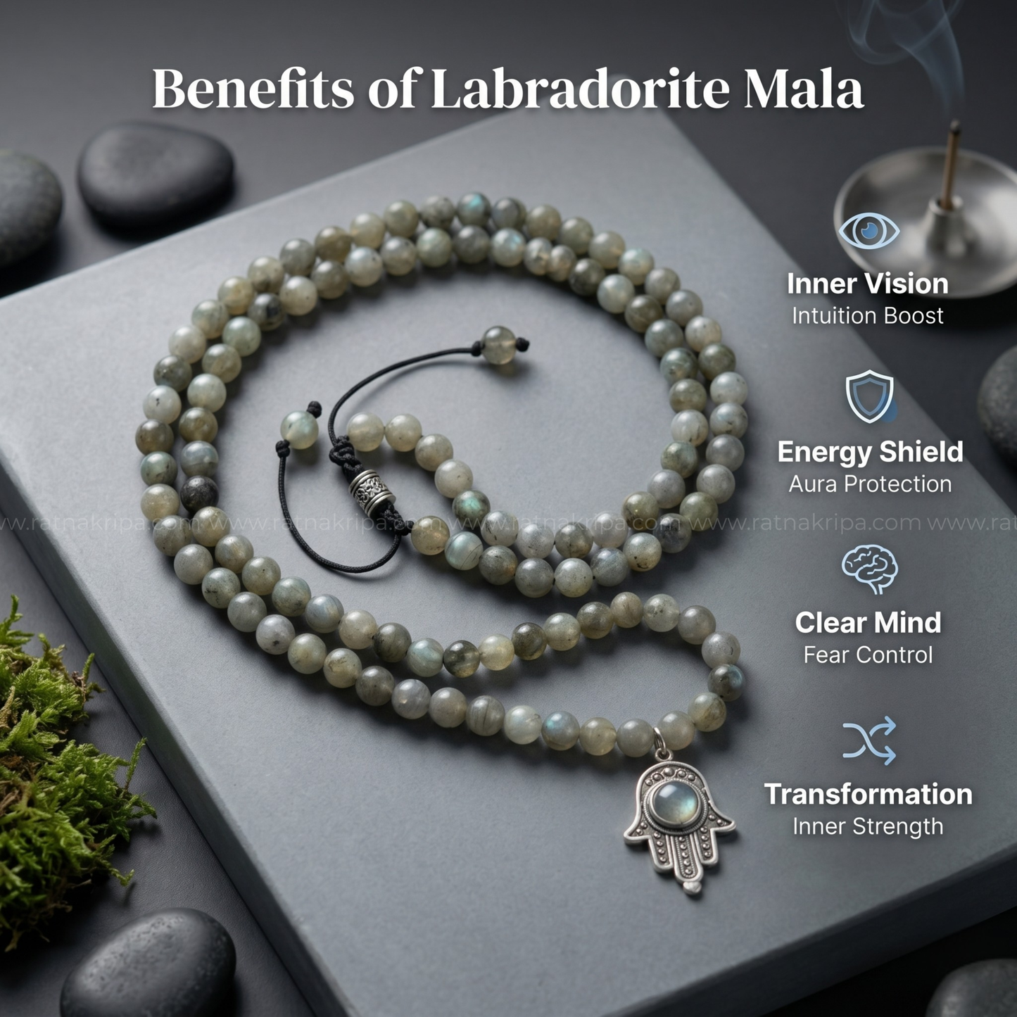Labradorite Mala 108 Beads- Stone of Wisdom