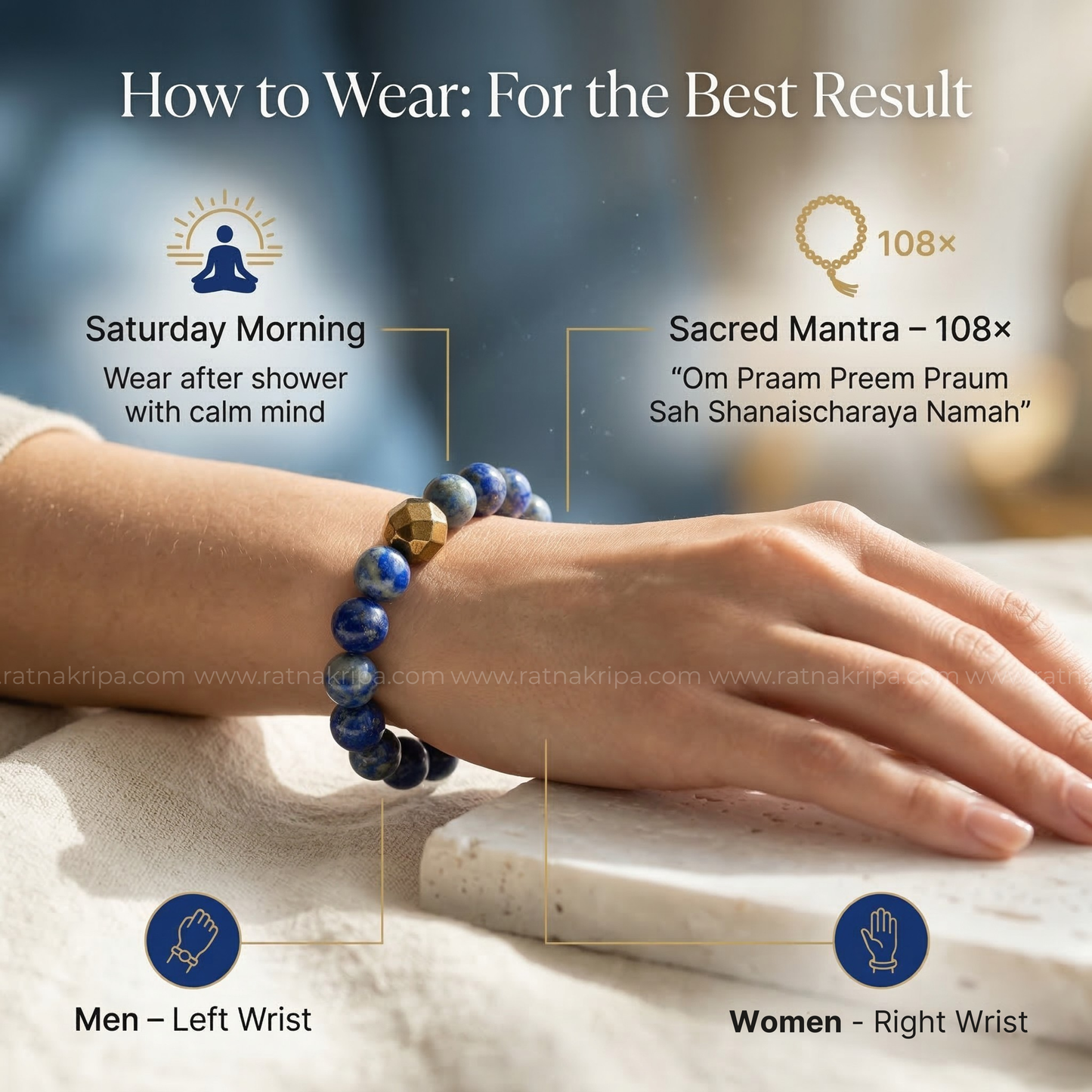 Lapis Lazuli Bracelet -  For Communication and Confidence