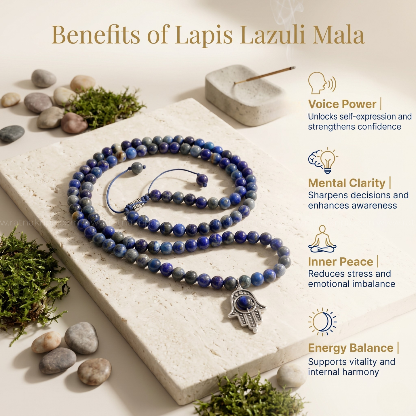 Lapis Lazuli Mala 108 Beads - Stone of Knowledge