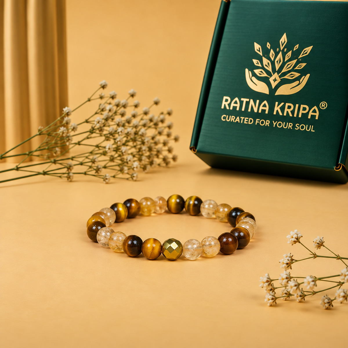 Citrine & Tiger Eye Bracelet – For Pisces & Leo: Confidence, Abundance & Personal Strength