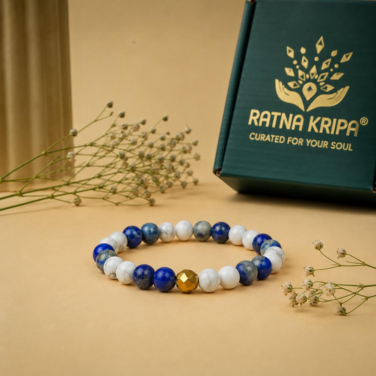 Lapis Lazuli & Howlite Bracelet – For Libra: Balance, Communication & Emotional Harmony