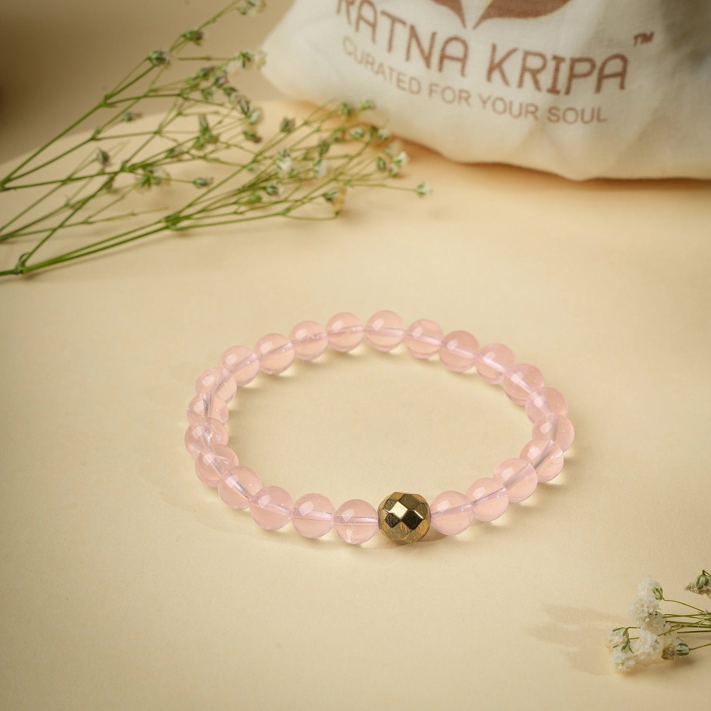 Madagascar rose quartz Wristlet