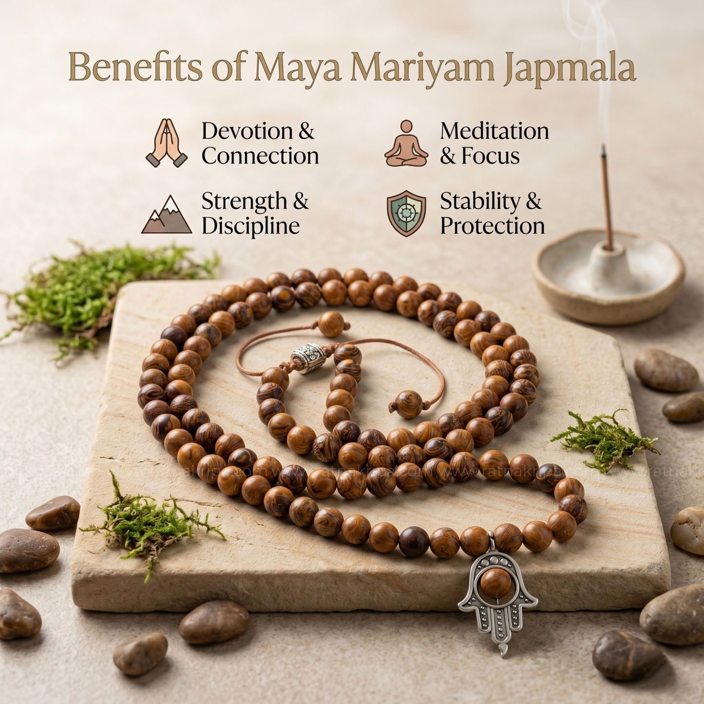 Maya Mariyam  108 Beads mala - For Devotion & Inner Strength