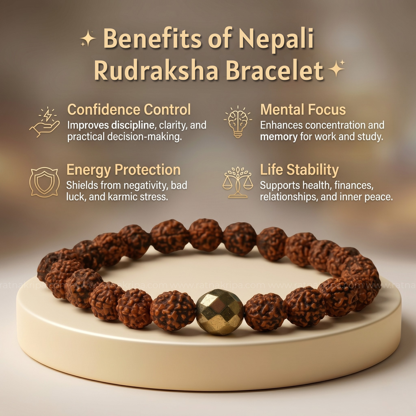 Rudraksha Bracelet - For Blessings of Shiva and Strength