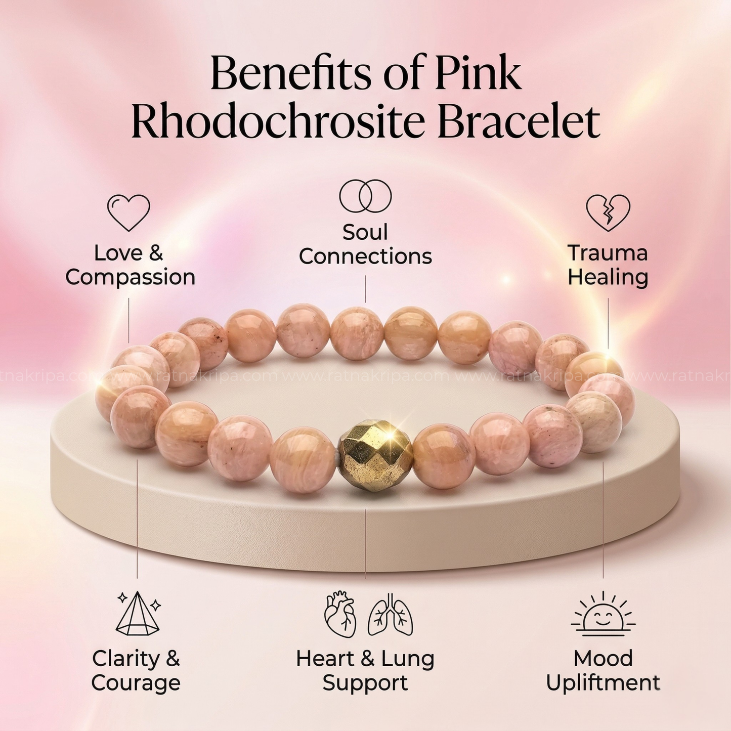 Pink Rhodocrosite Bracelet - For Love and Emotional Healing