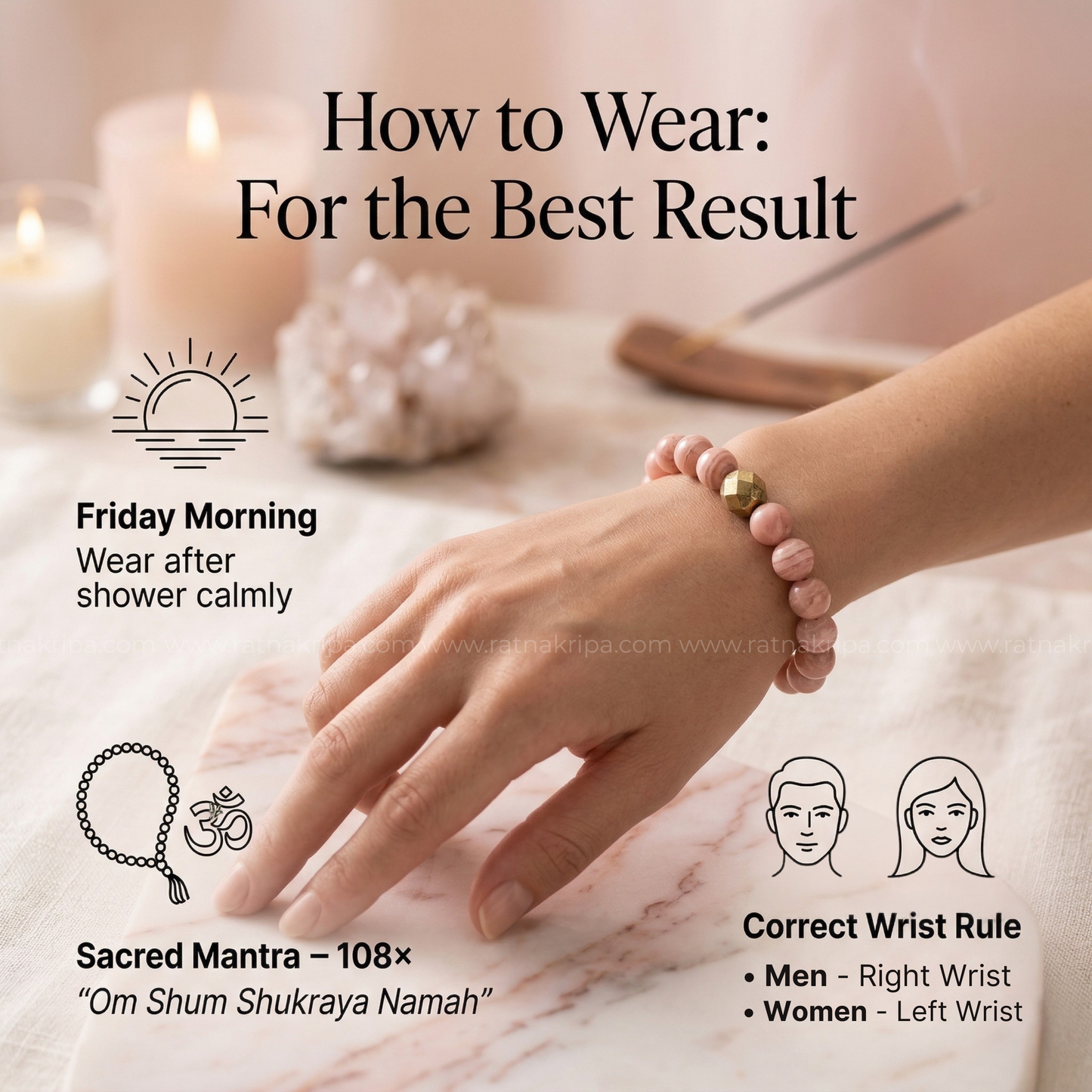 Pink Rhodocrosite Bracelet - For Love and Emotional Healing