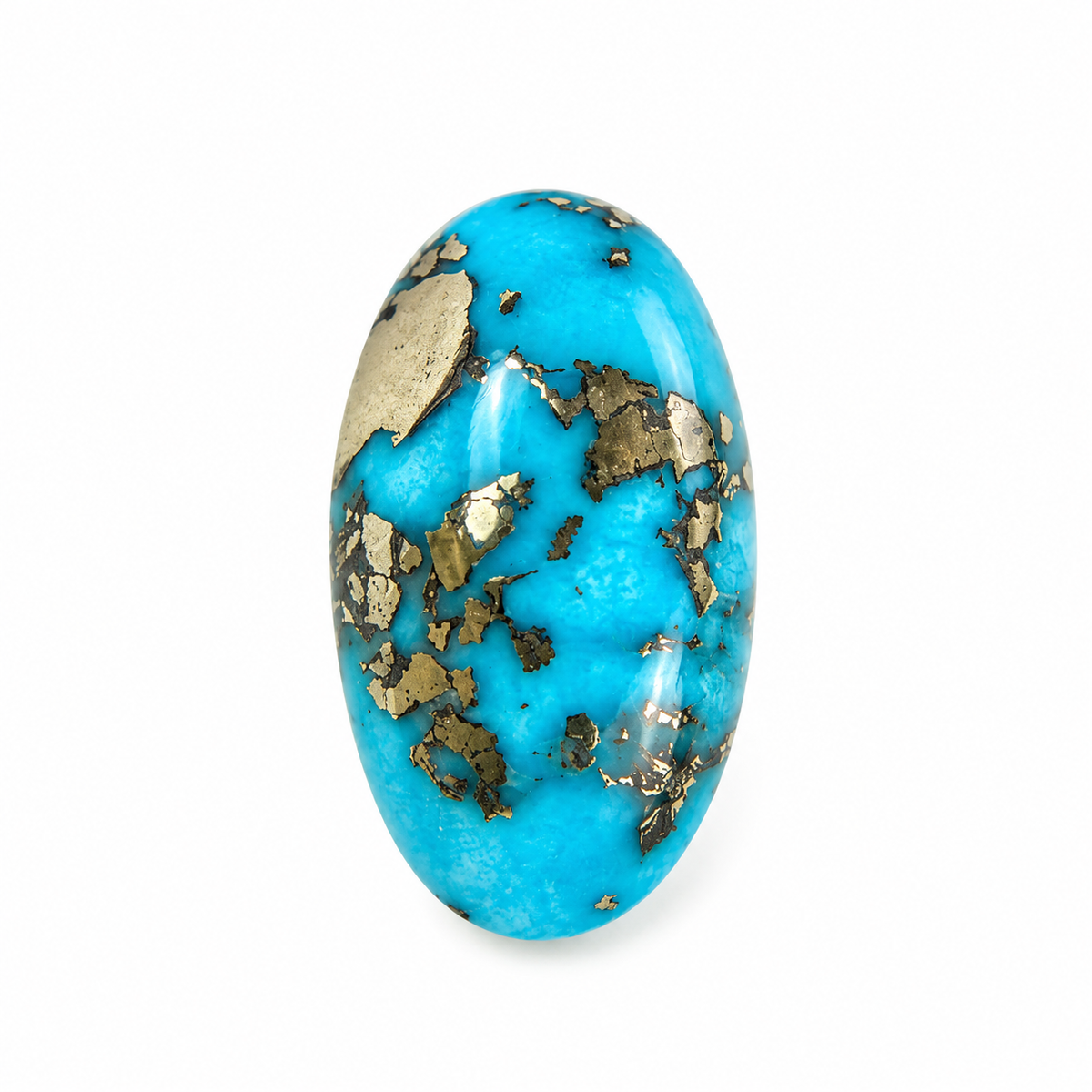 Iranian Firoza Turquoise – Blue with Pyrite Matrix – 10.63 Ratti