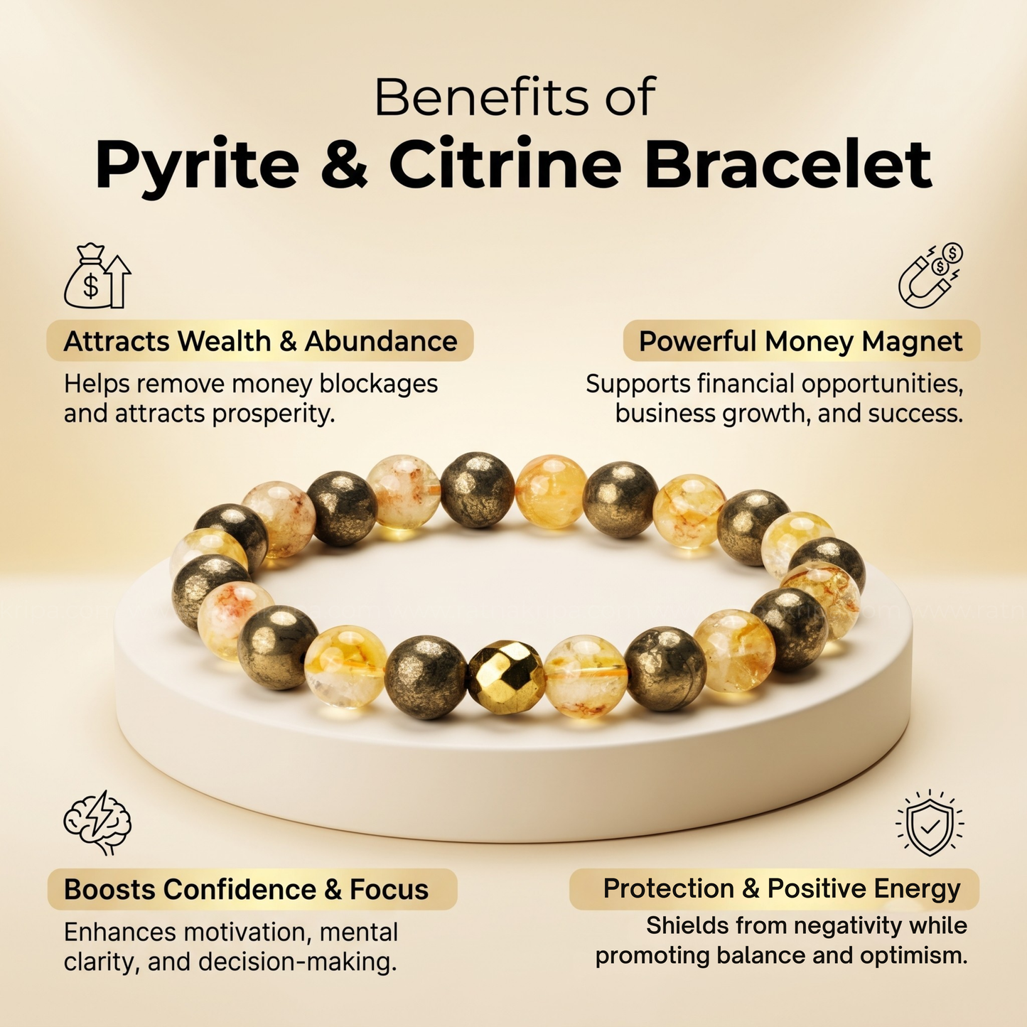 Pyrite and Citrine Bracelet