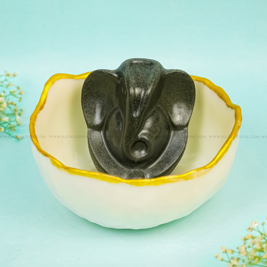 Pyrite Ganesha & Selenite Bowl