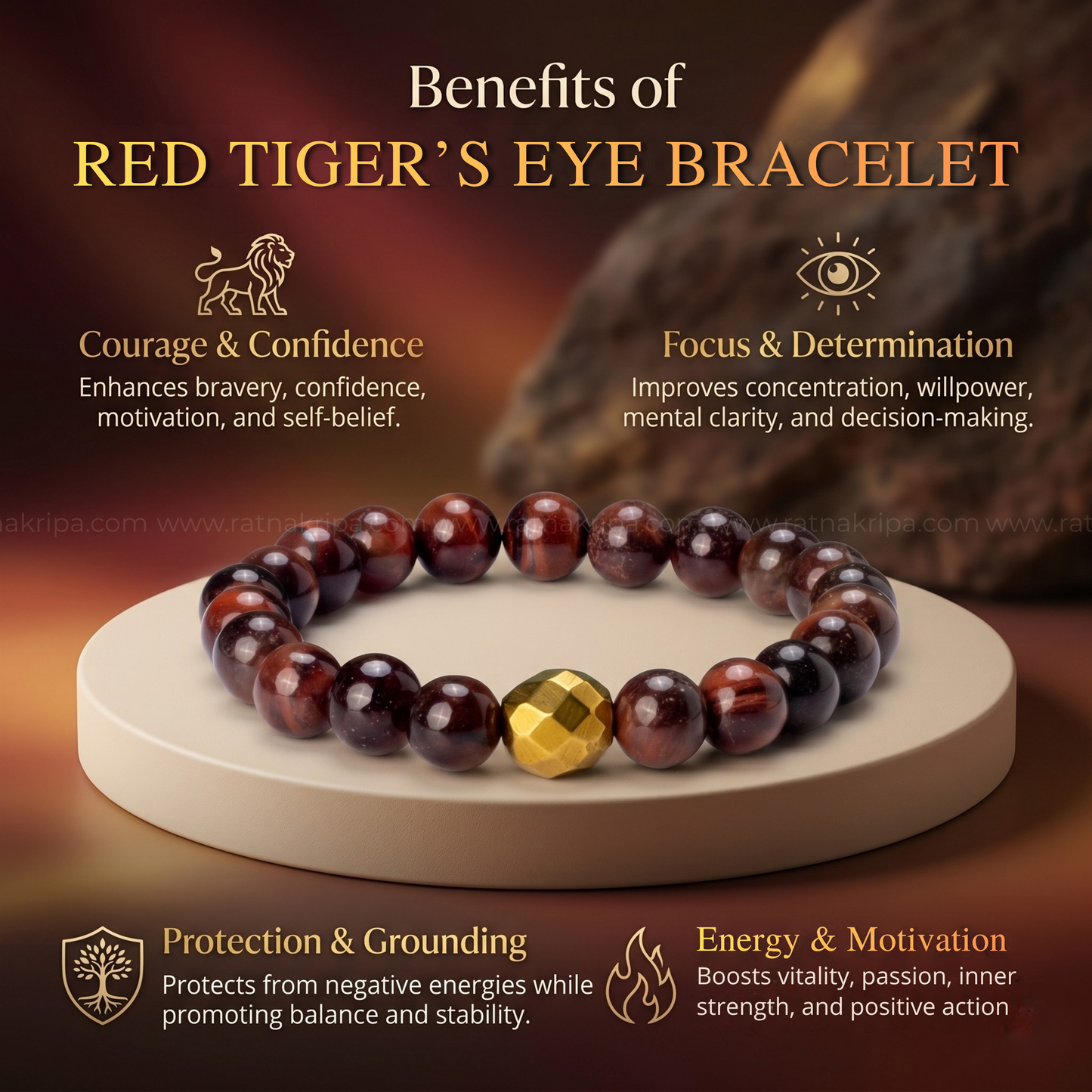 Red Tiger's Eye Bracelet