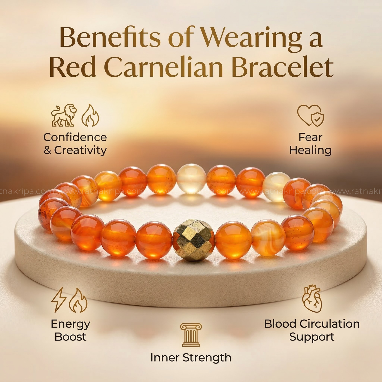 Red Carnelian Bracelet - For Creativity and Confidence