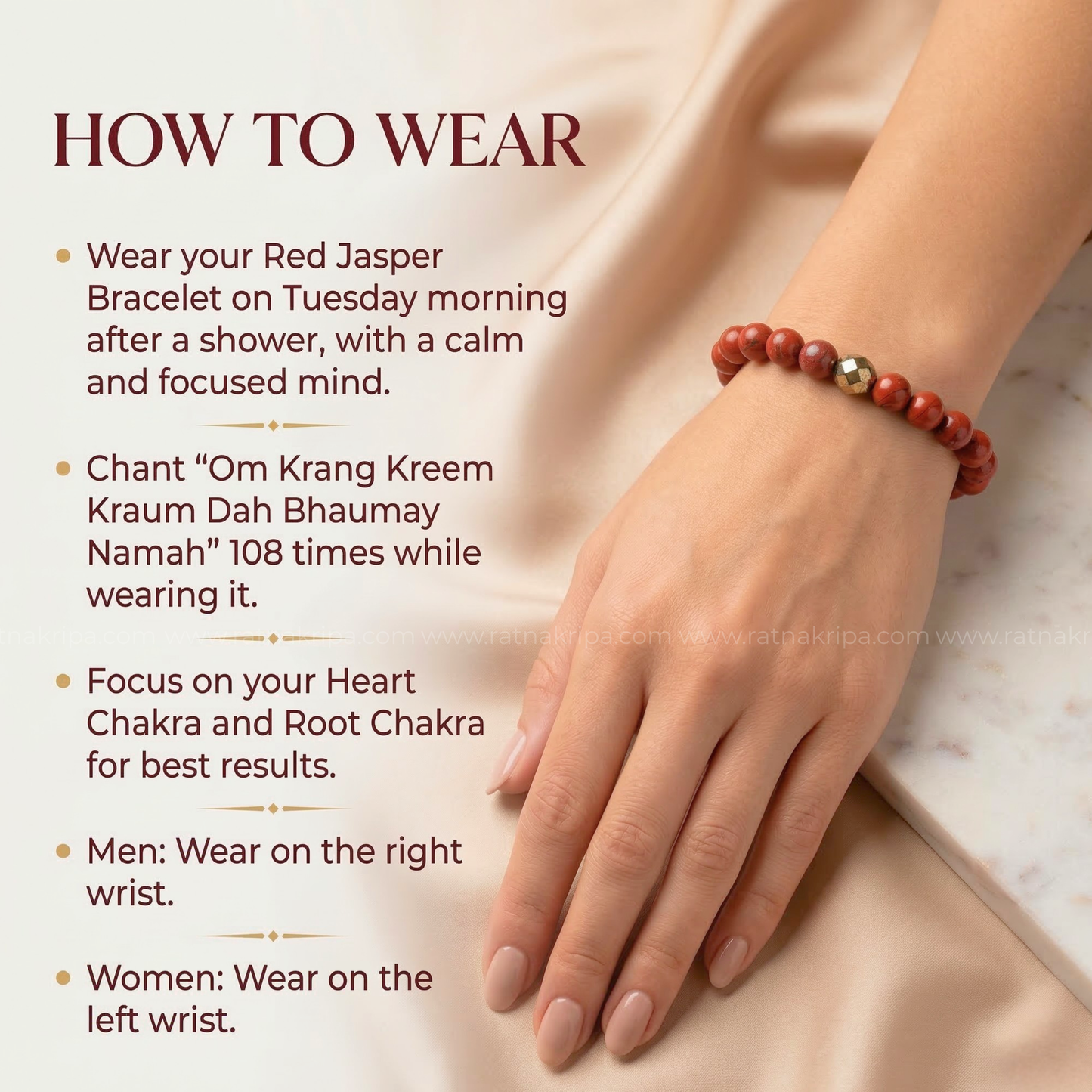 Red Jasper Bracelet -  For Courage and Bold Decisions