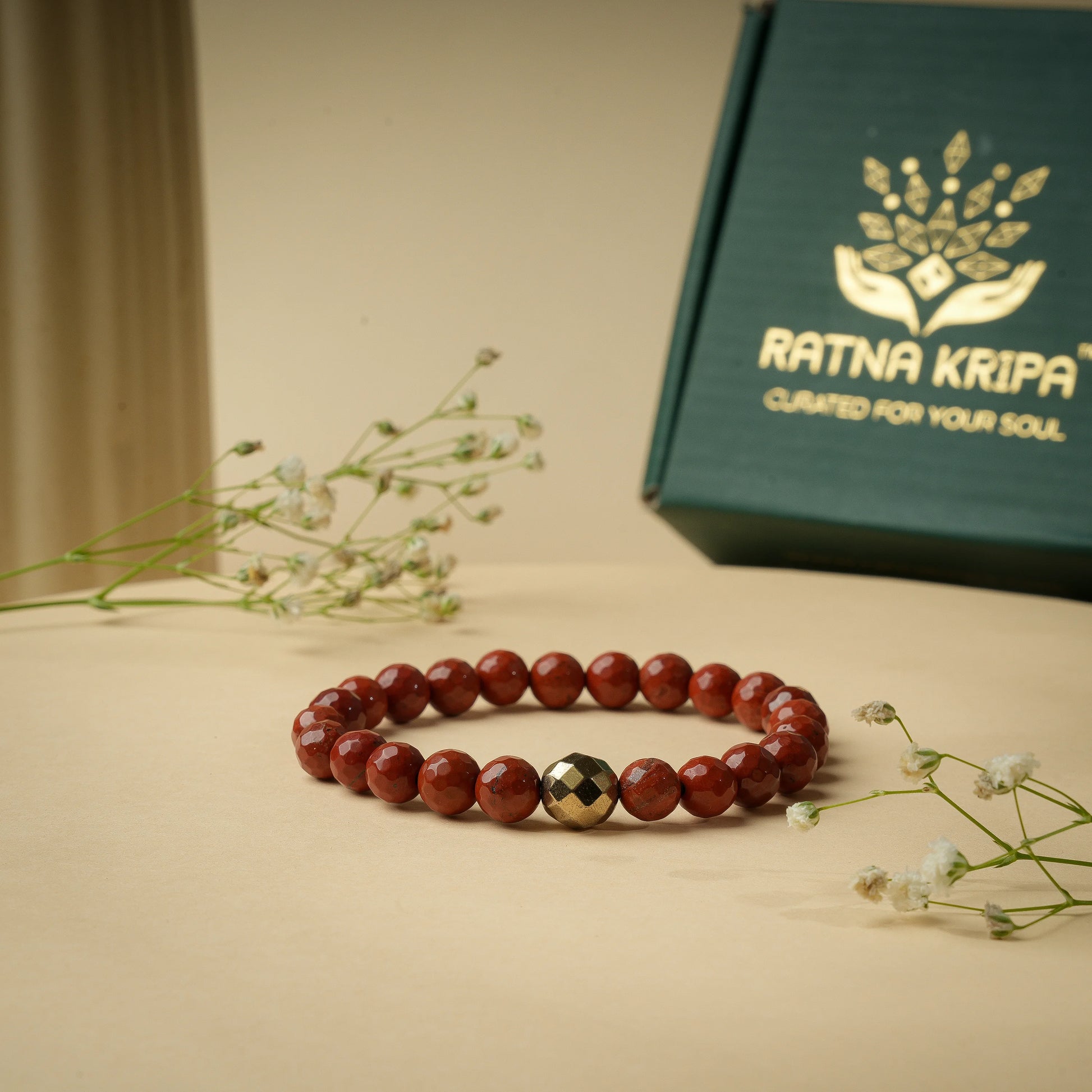Red Jasper Diamond Cut Bracelet