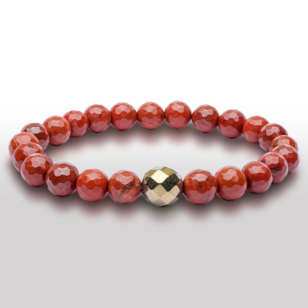 Red Jasper Diamond Cut Bracelet WB