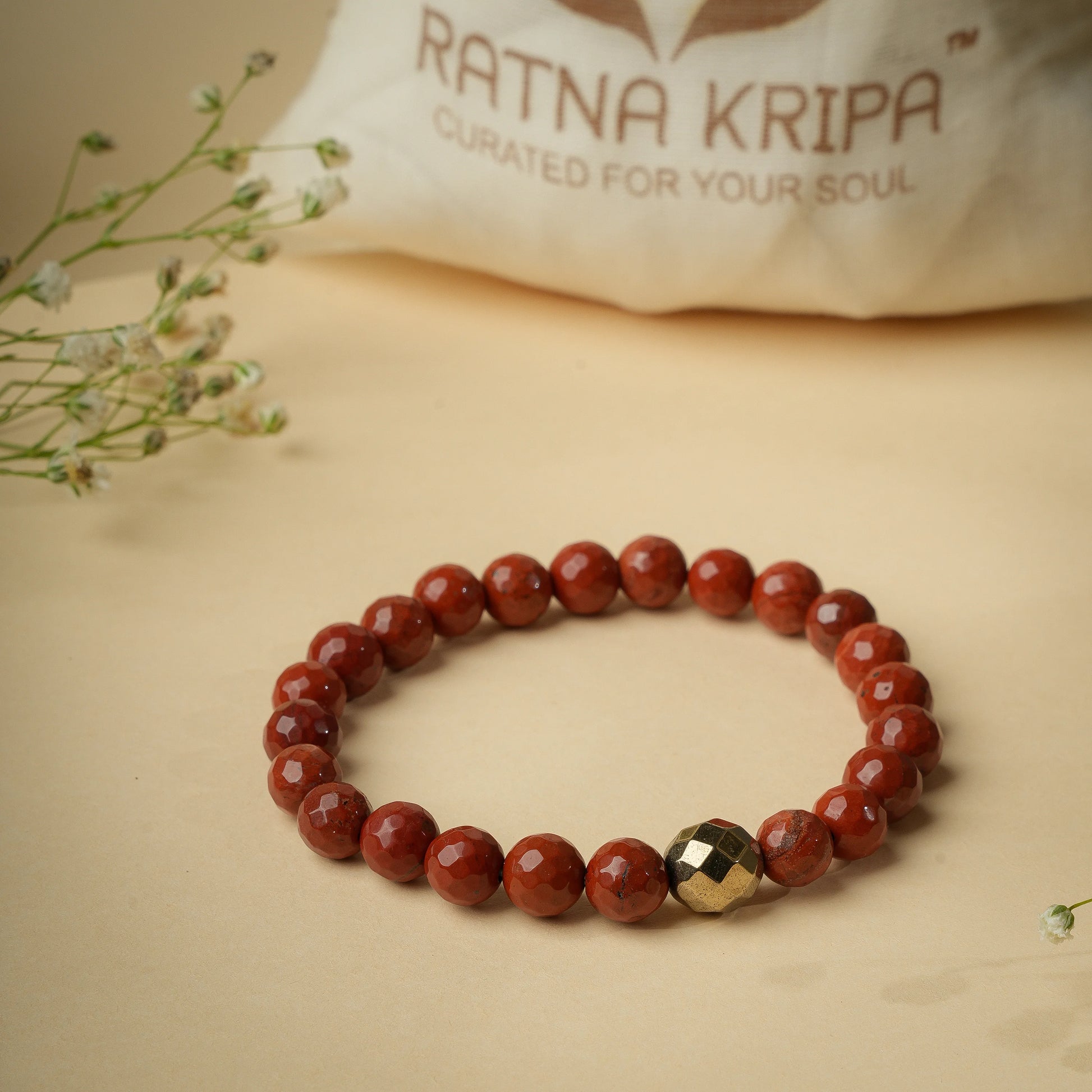 Red Jasper Diamond Cut Wristlet