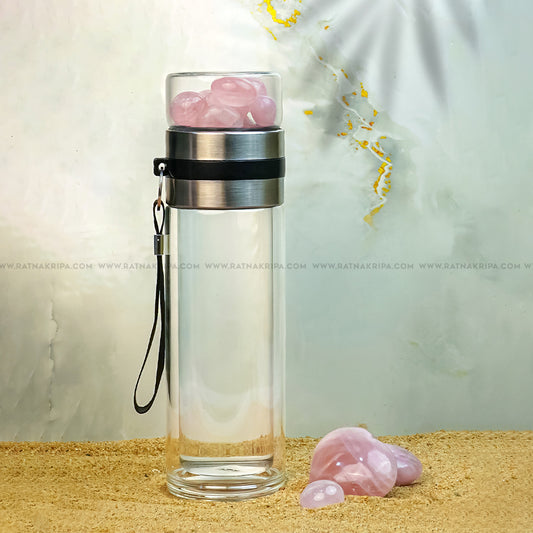 Rose Quartz Tumbles Bottle
