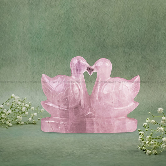 Rose Quartz Mandarin Duck - 131gm