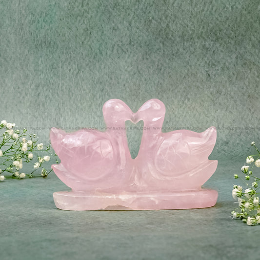 Rose Quartz Mandarin Duck - 157gm