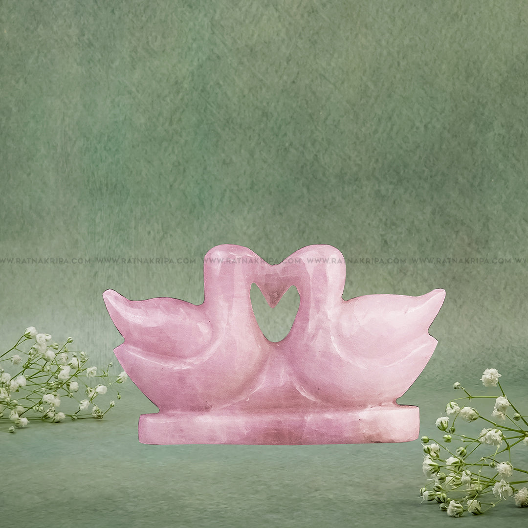 Rose Quartz Mandarin Duck - 188gm