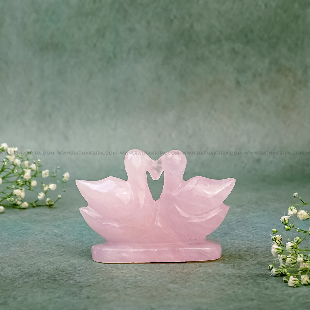 Rose Quartz Mandarin Duck - 80gm