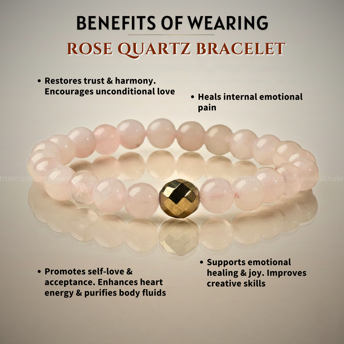 Rose Quartz Bracelet - For Self Love and Luxury