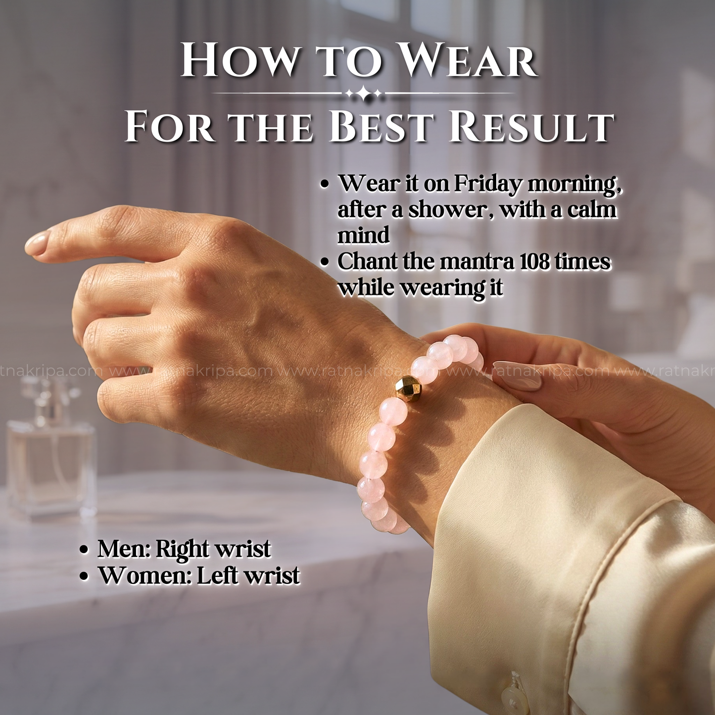 Rose Quartz Bracelet - For Self Love and Luxury