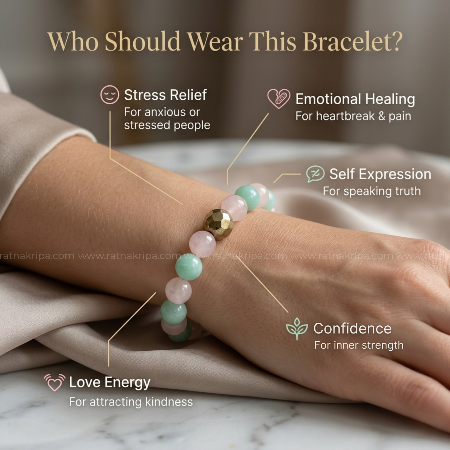 Rose Quartz and Amazonite Combination Bracelet