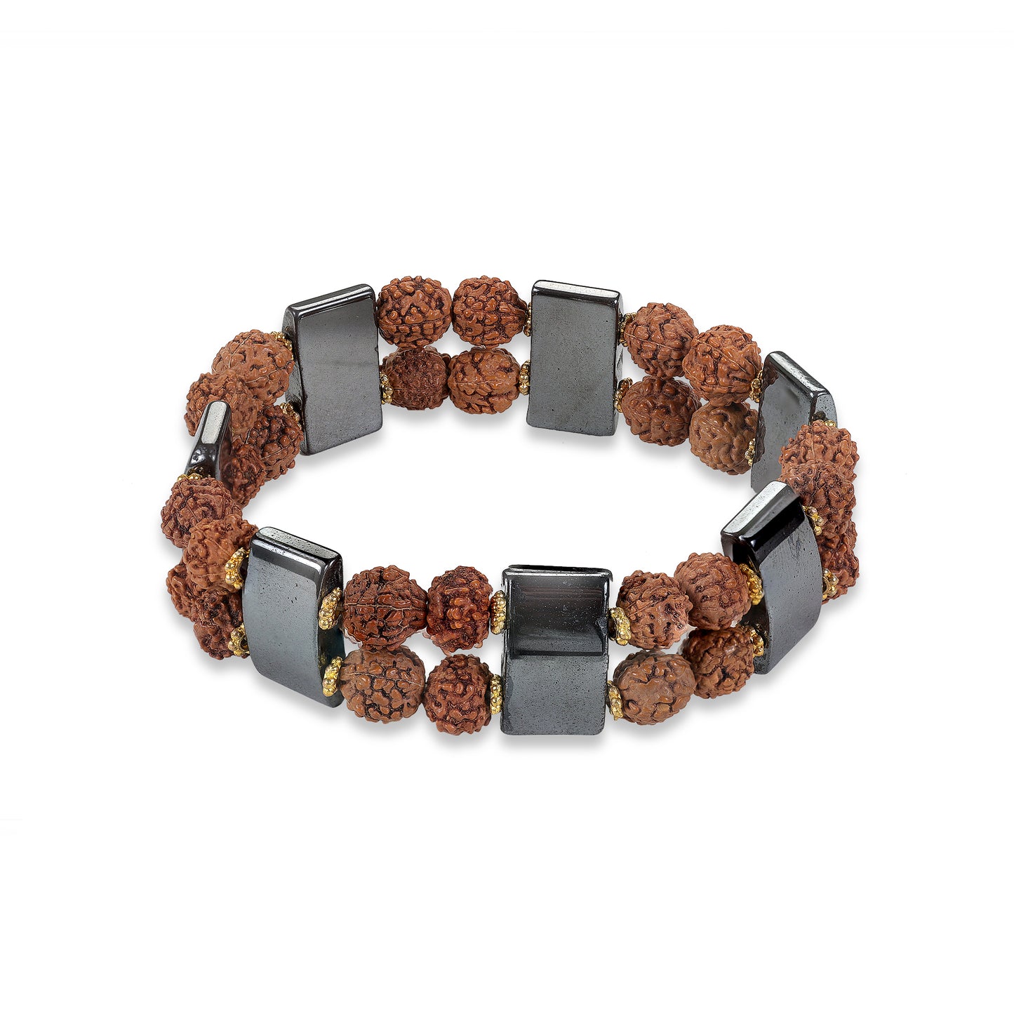 Rudraksha & Hematite Bracelet