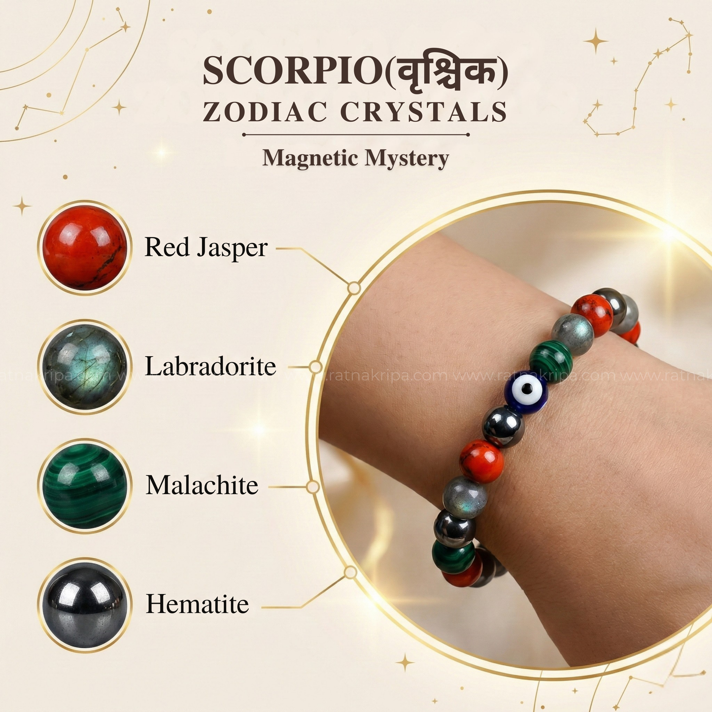 Scorpio (वृश्चिक) Zodiac Bracelet
