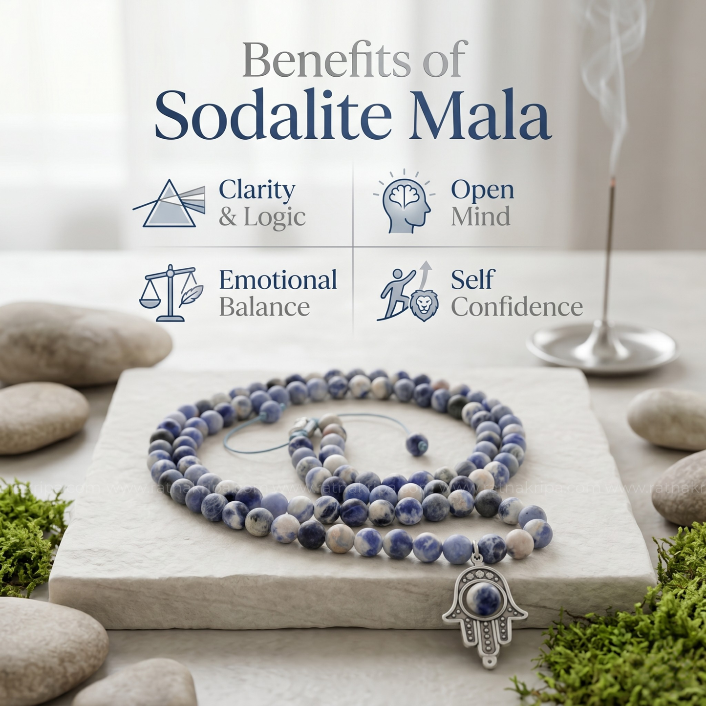 Sodalite Mala  108 Beads -  Stone of Truth and Transformation