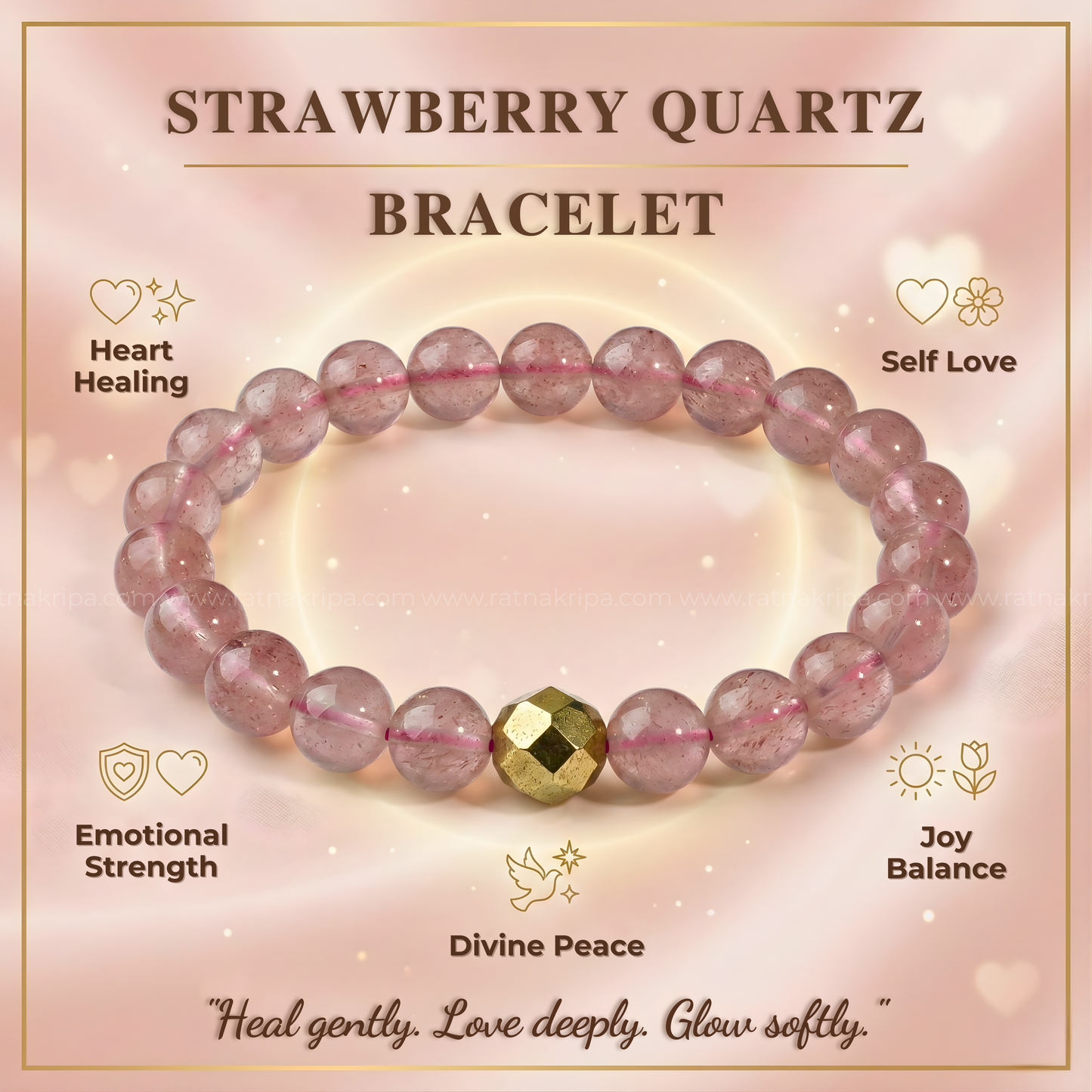 Strawberry Quartz Bracelet - For Love and Emotional Healing