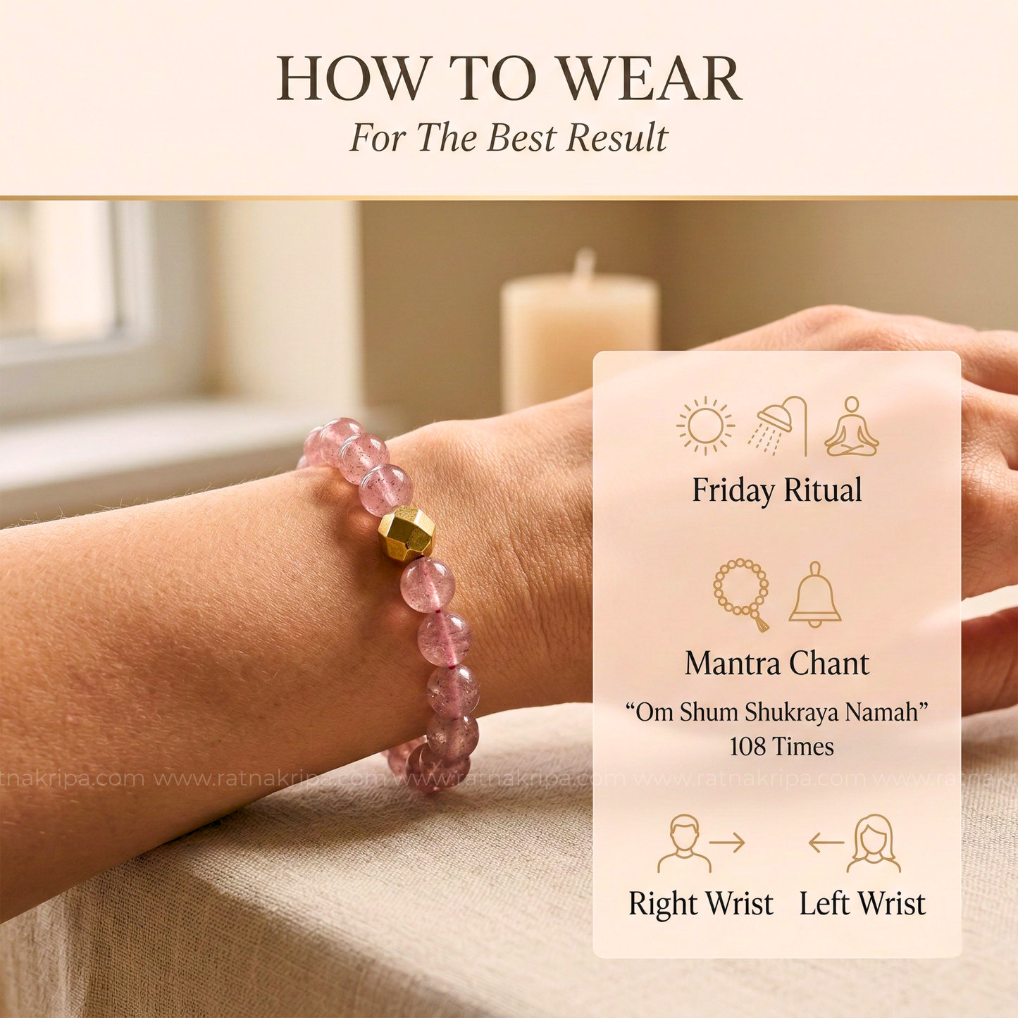 Strawberry Quartz Bracelet - For Love and Emotional Healing