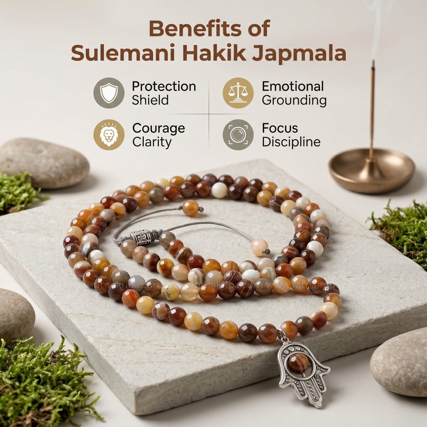 Sulemani Hakik 108 Bead Japmala -  For Protection & Strength