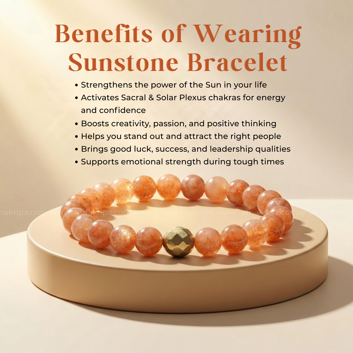 Sun Stone Bracelet - For Leaders and Growth