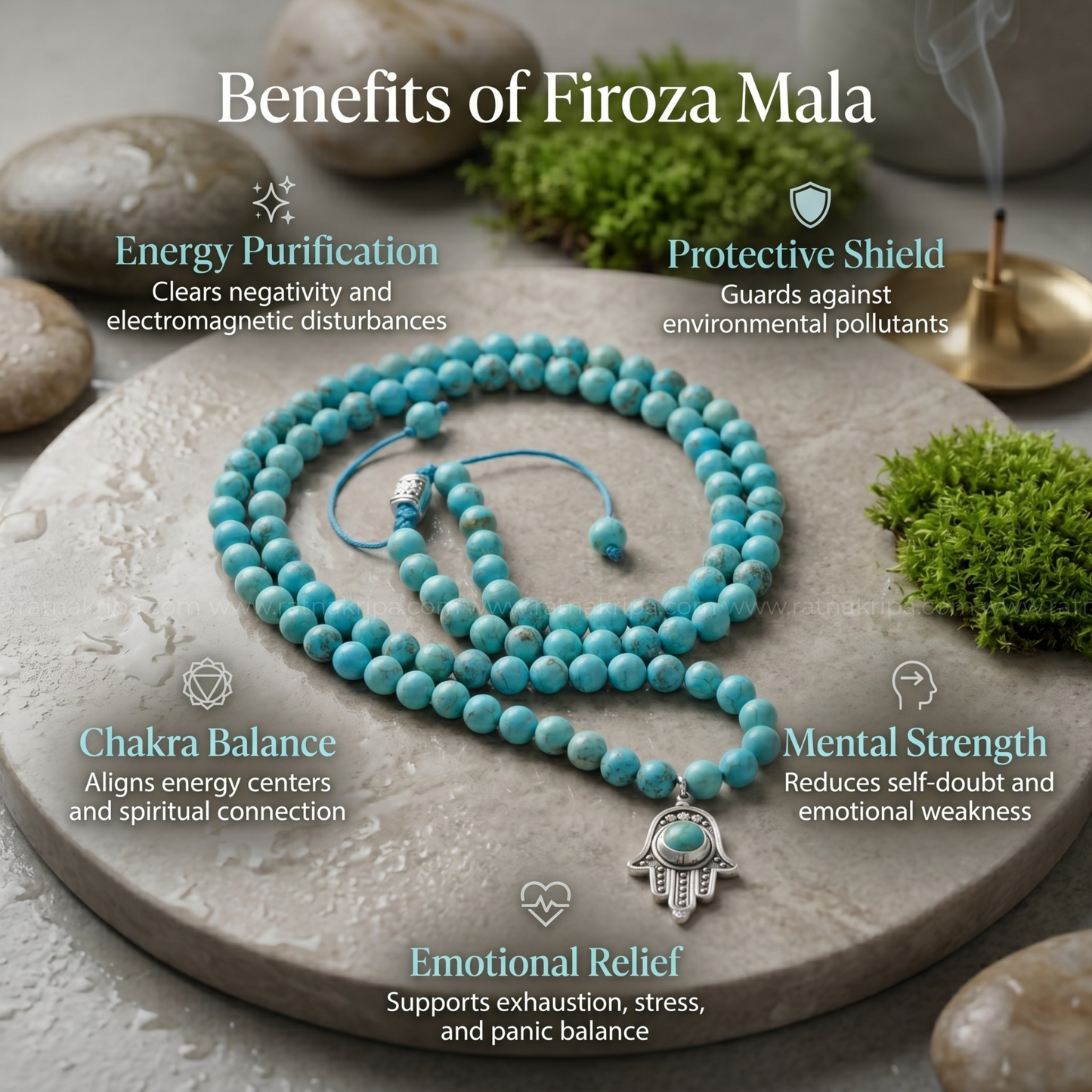 Firoza Mala 108 Beads  - For Ultimate Protection