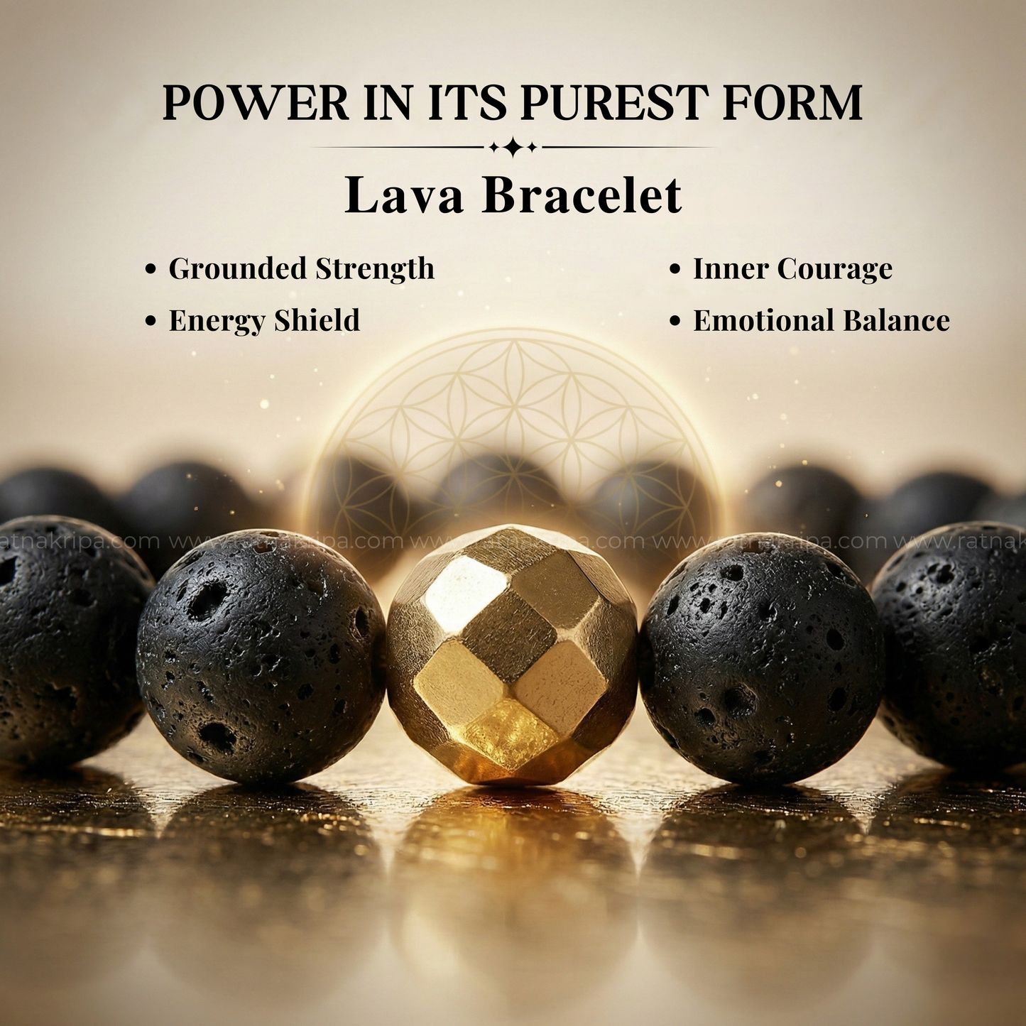 Lava Stone Bracelet - For Strength and Protection