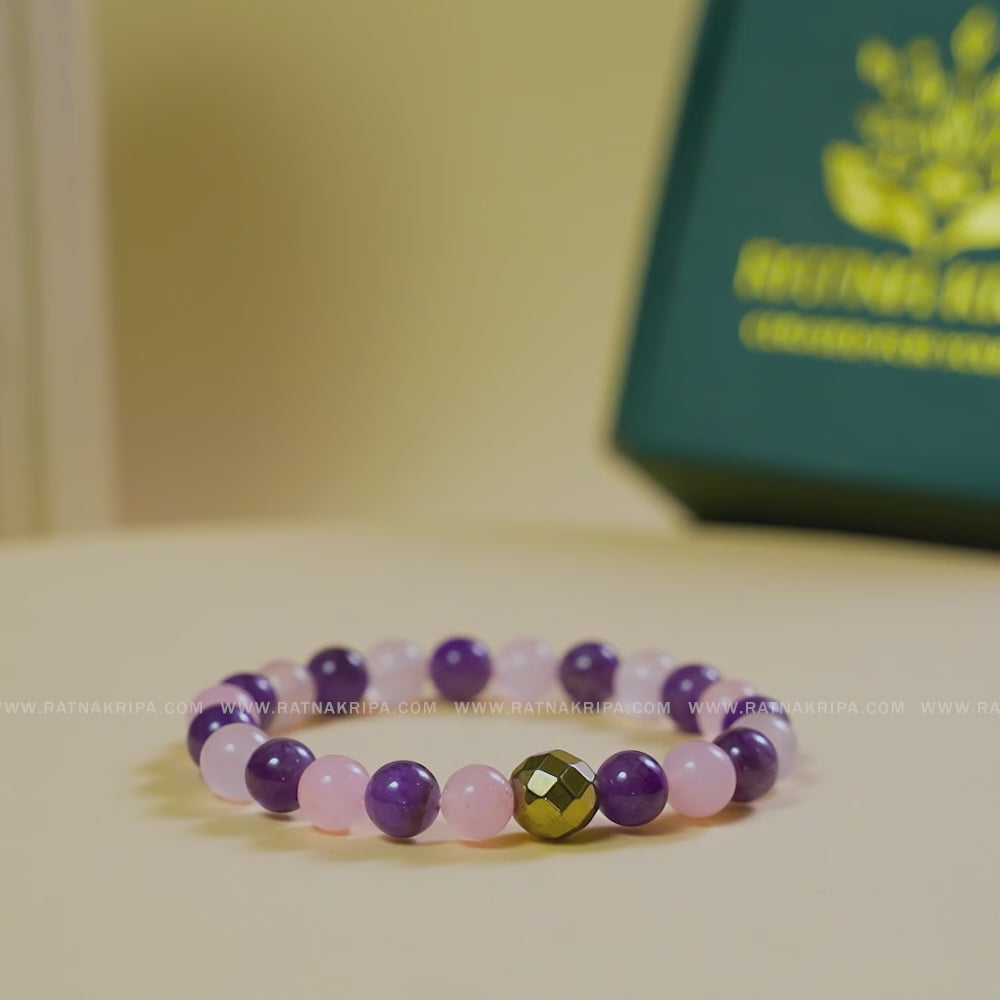 Rose Quartz and Amethyst Bracelet