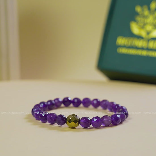 Amethyst AA Diamond Cut Bracelet 