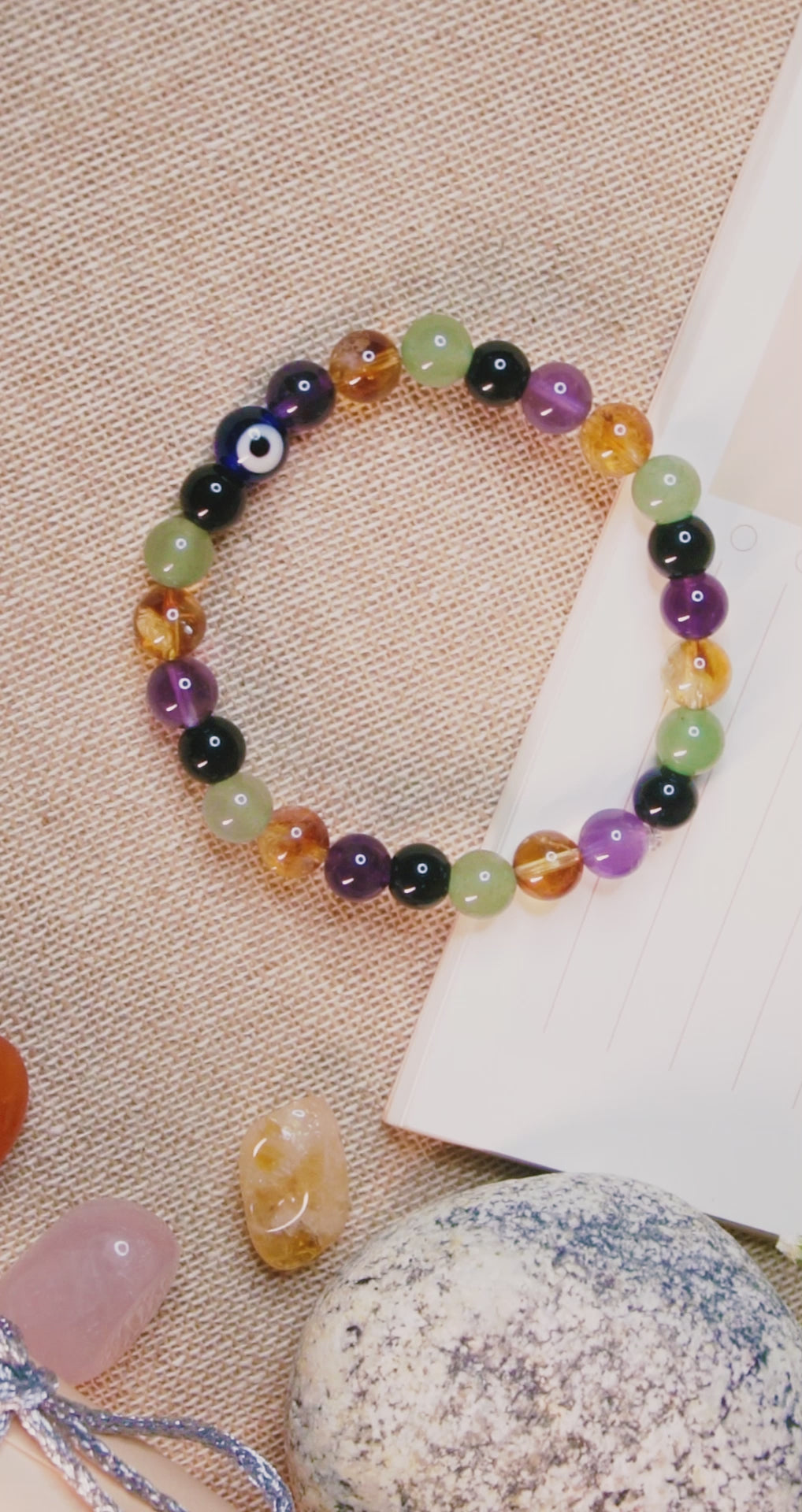 Pisces Zodiac Stone Bracelet