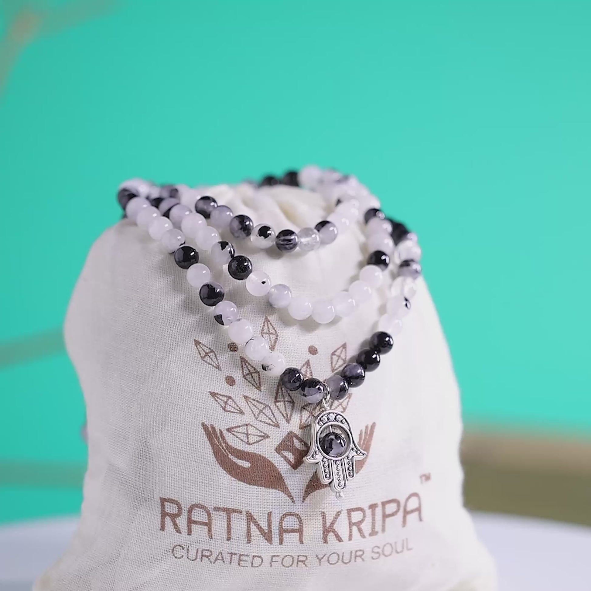 Black Rhutilated Quartz Mala video