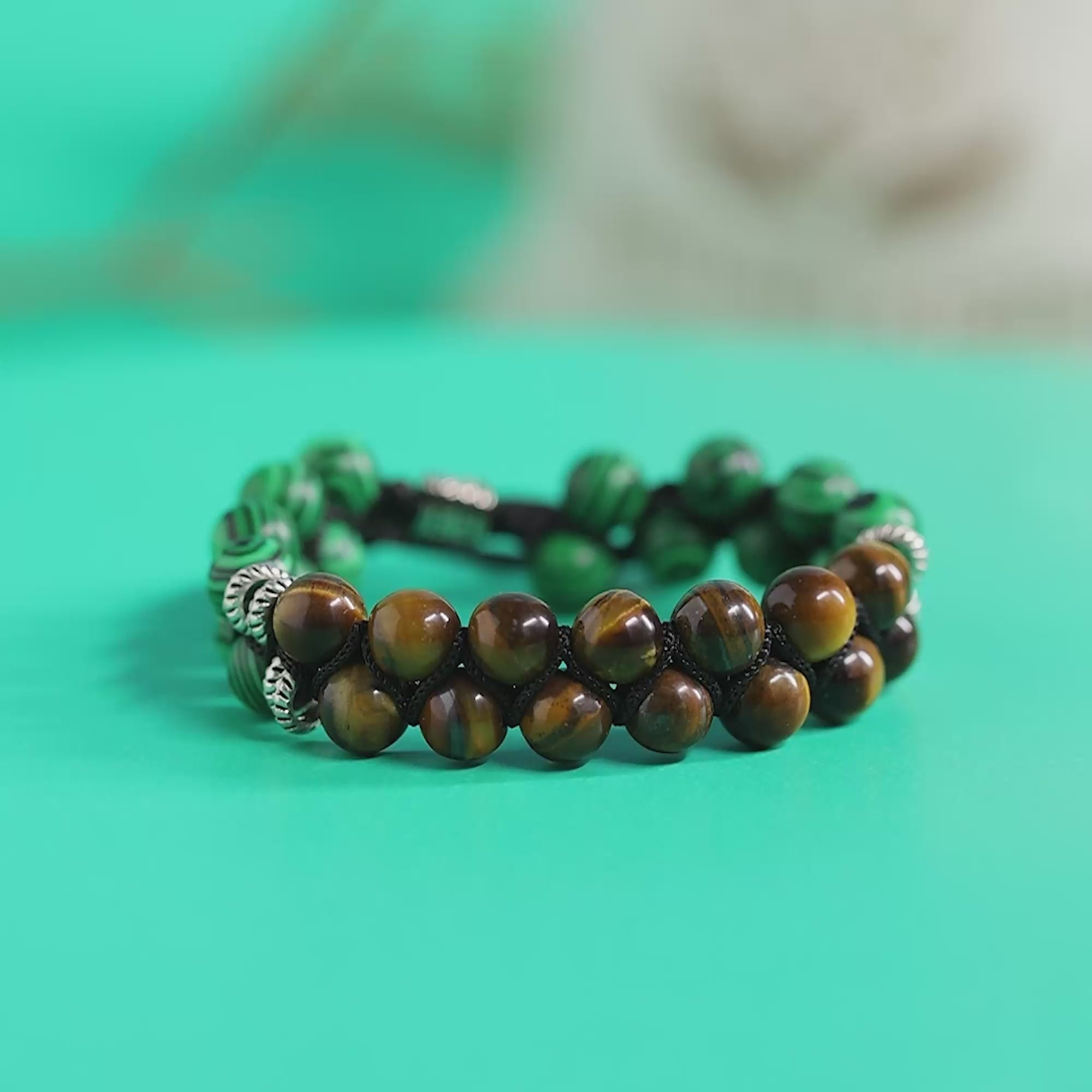Malachite And Tiger Eye Bracelet