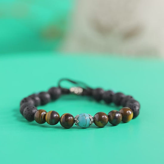 Firoza, lava & Tiger Eye Bracelet