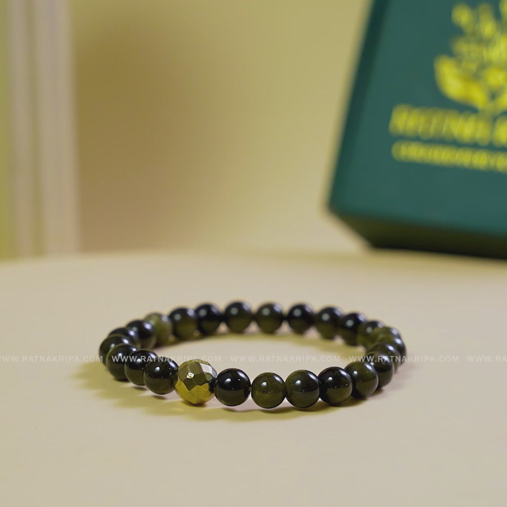 Black golden Obsidian Bracelet